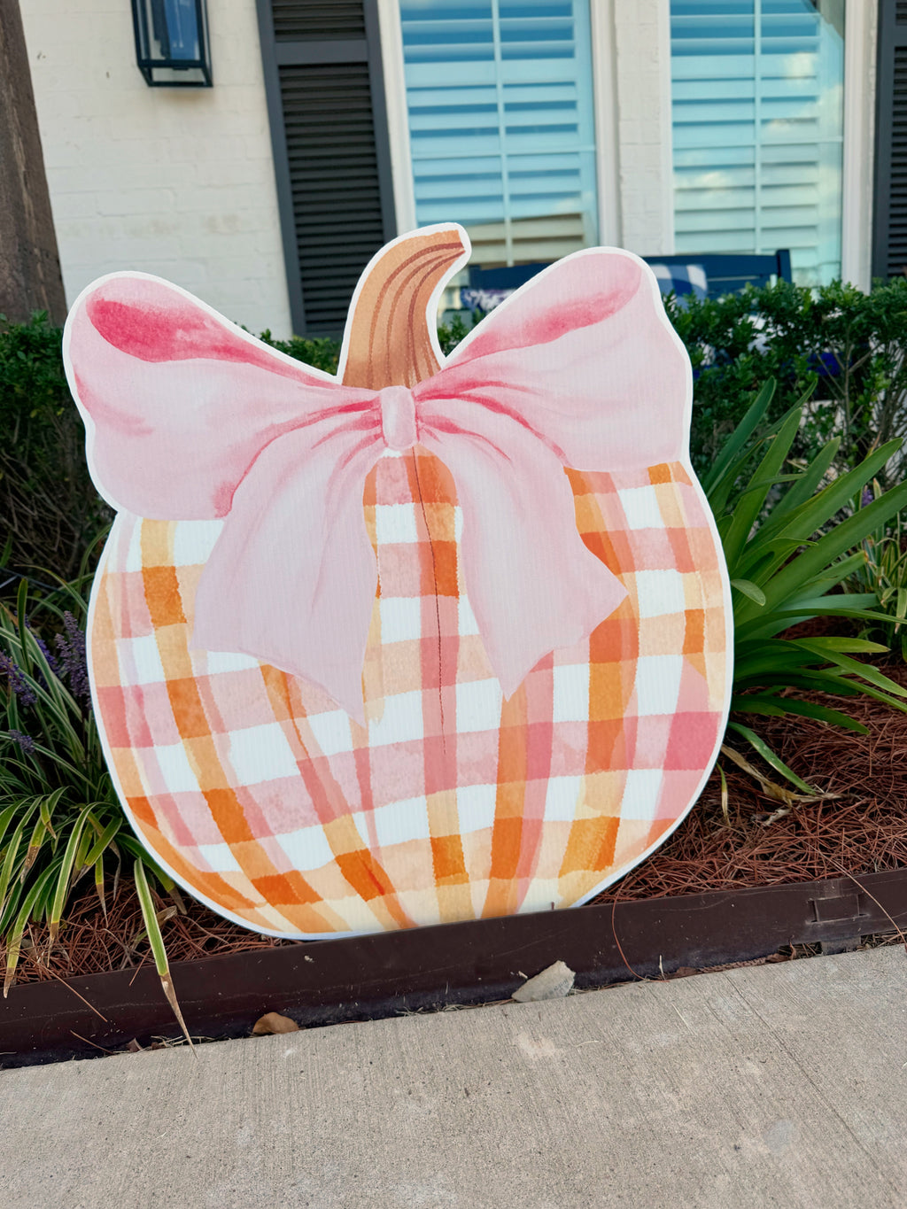 Pink Gingham Pumpkin