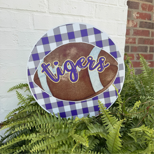 Tigers football gingham circle